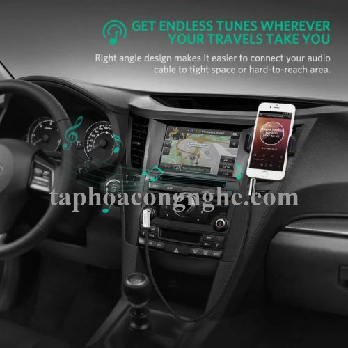 Ugreen 10729 5M màu Đen Cáp âm thanh 2 đầu 3.5mm dương đầu vuông góc mạ vàng AV119 30010729